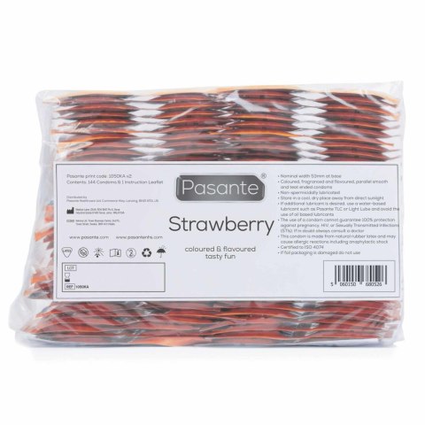 Prezerwatywy truskawkowe Pasante Strawberry Crush czerwone 144 szt