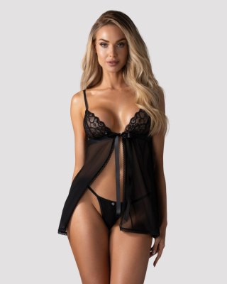 Koronkowy babydoll Blomentis z stringami Obsessive M/L