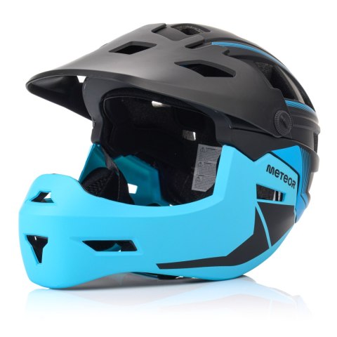 Kask rowerowy full-face Meteor Hydra S 51-55 cm czarny/niebieski