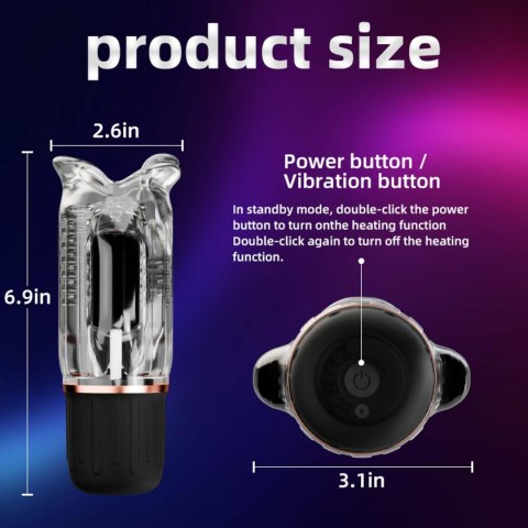 Masturbator Cyclone z ruchem języka B Series Cute USB podgrzewany