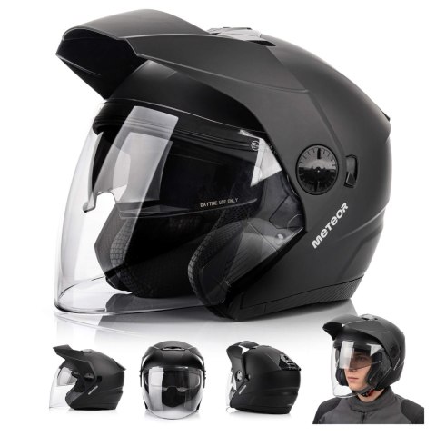 Kask motocyklowy Meteor Hekato M 57-58 cm czarny