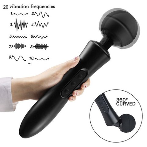 Masażer silikonowy B-Series Magic USB czarny 32 cm 20 funkcji