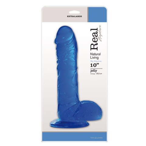 Dildo jelly Real Rapture niebieskie 25 cm z przyssawką