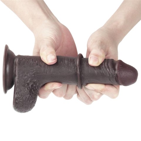 Dildo dwuwarstwowe z przesuwaną skórą Lovetoy 17.5 cm czarny