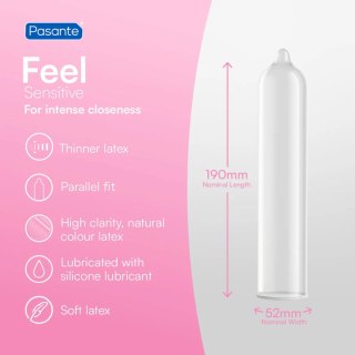 Prezerwatywy ultra cienkie Pasante Sensitive Feel naturalne 12 szt