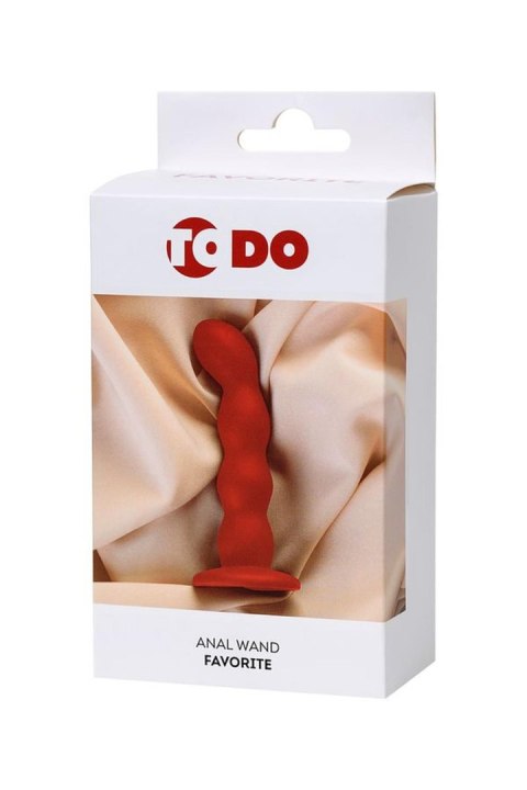 Dildo analne małe faliste czerwone Favorite ToDo z przyssawką