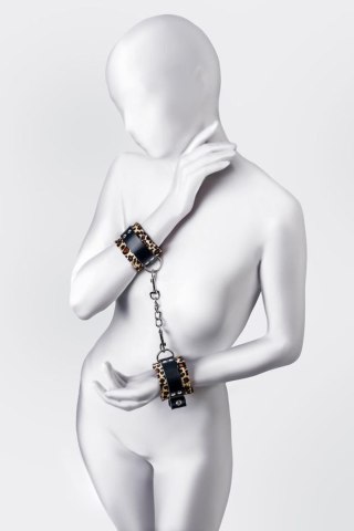 Kajdanki ze skóry PU Anonymo z nadrukiem 19.5 cm
