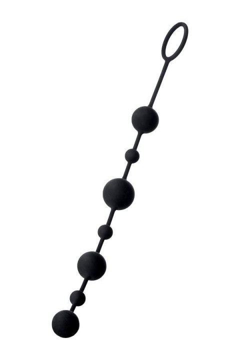 Koraliki analne silikonowe A-Toys Coron z 7 kulkami czarne 36 cm