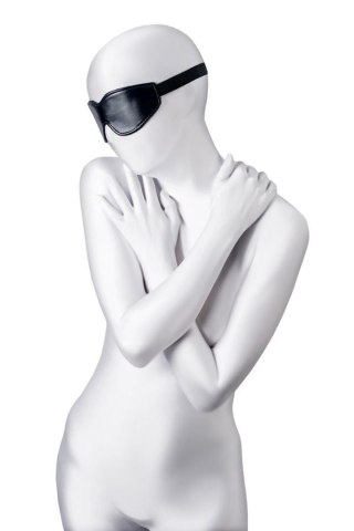 Maska BDSM Anonymo ze skóry PU czarna 26.5 cm