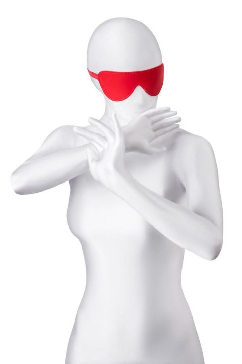 Maska BDSM Anonymo ze skóry PU czerwona 65 cm