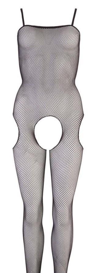 Bodystocking siateczkowy NO:XQSE czarny S/M ze stopą