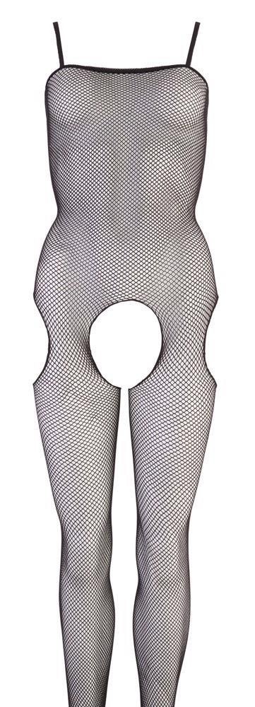 Bodystocking siateczkowy NO:XQSE czarny S/M ze stopą