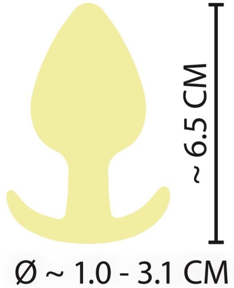 Korek analny Cuties żółty silikonowy 6,5 cm