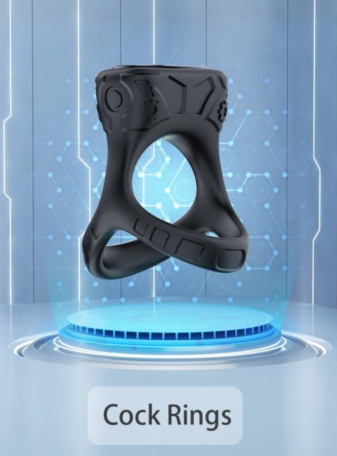 Pierścień wibrujący Mechay Black B Series Joy silikonowy USB 9 funkcji