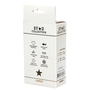Korek analny silikonowy Star Collection czarny L fioletowy kamień 10cm