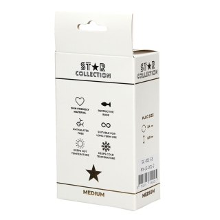 Srebrny metalowy korek analny Star Collection M jasnoniebieski