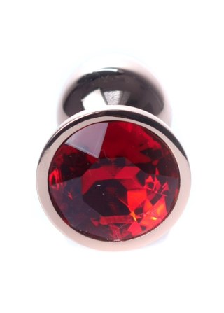 Biżuteria analna stalowa z diamentem MyLove Toys czerwona 7 cm
