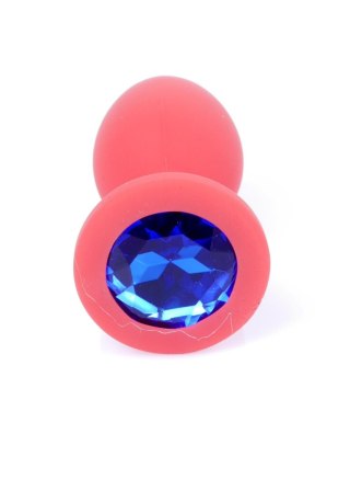 Korek analny silikonowy z diamentem MyLove Toys czerwony 7 cm