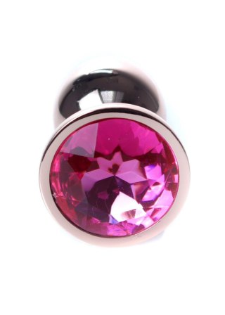 Stalowy korek analny z diamentem MyLove Toys różowy 7 cm