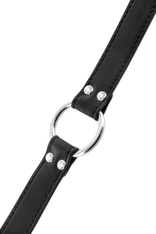 Knebel z metalowym pierścieniem Fetish Tentation czarny 48 mm