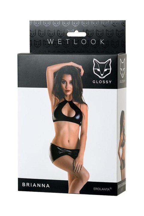 Komplet Wetlook Brianna Glossy czarny S