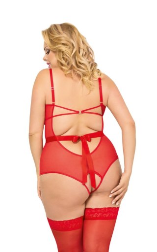 Body siateczkowe koronkowe Amelia SoftLine czerwone 2XL
