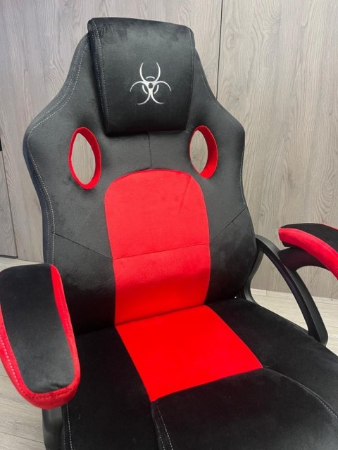 Lugano .Fotel obrotowy do biurka CARRERA M ALCANTARA BLACK + RED