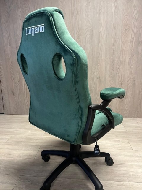 Lugano .Fotel obrotowy do biurka CARRERA M ALCANTARA DARK GREEN