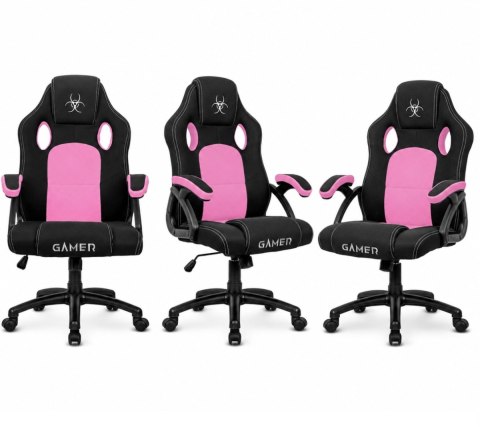 Lugano Fotel obrotowy do biurka CARRERA M PINK FABRIC