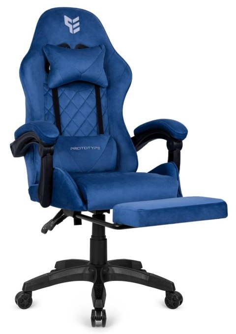 Prototype Fotel obrotowy gamingowy XL POKER PRO BLUE ALCANTARA