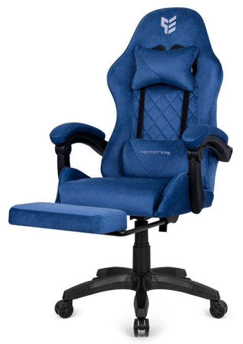 Prototype Fotel obrotowy gamingowy XL POKER PRO BLUE ALCANTARA