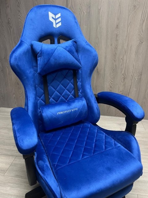 Prototype Fotel obrotowy gamingowy XL POKER PRO BLUE ALCANTARA