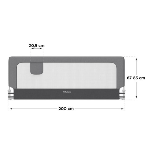 Barierka ochronna do łóżka Cover 30 Grey 200 cm