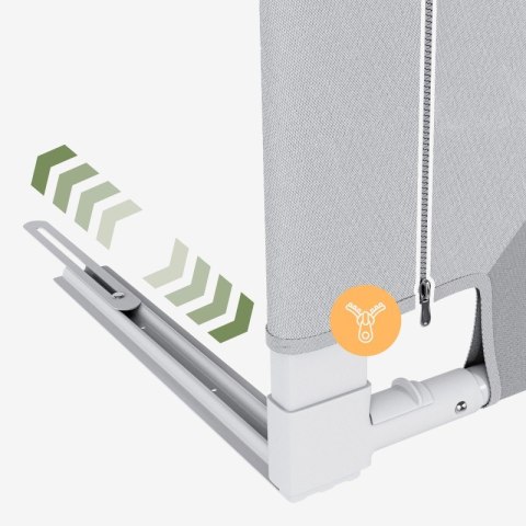 Barierka ochronna do łóżka Cover 40 White-Grey 200 cm