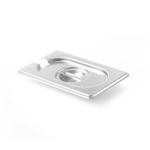 Pokrywka stalowa do GN Kitchen Line z wycięciem na chochlę GN 1/9 - Hendi 806975