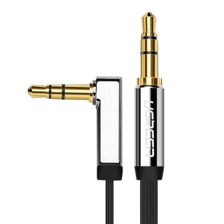 Płaski kabel przewód audio AUX 3.5mm mini jack 2m srebrny