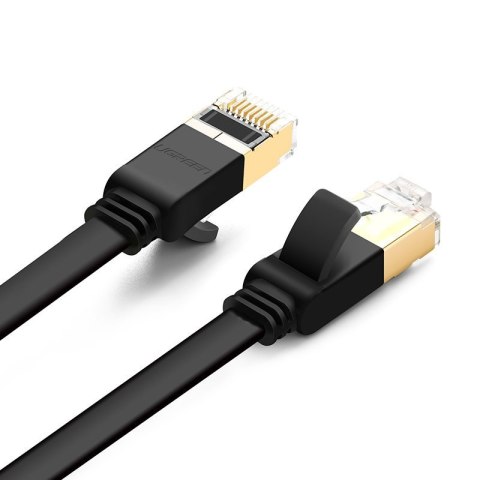 Płaski patchcord kabel przewód sieciowy LAN STP RJ45 Cat 7 10Gbps 3m czarny