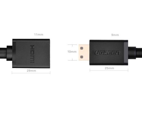 Przejściówka adapter kabel HDMI żeński - mini HDMI męski 4K 60Hz HEC ARC 22cm czarny