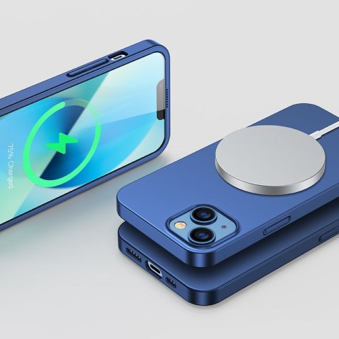 Etui pokrowiec do iPhone 13 obudowa na tył i przód + szkło hartowane niebieski