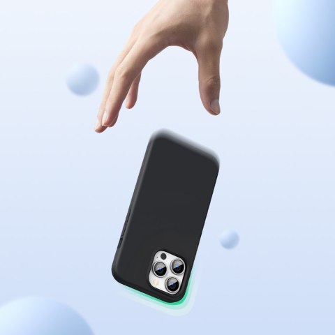 Gumowe elastyczne silikonowe etui pokrowiec iPhone 13 Pro Max czarny