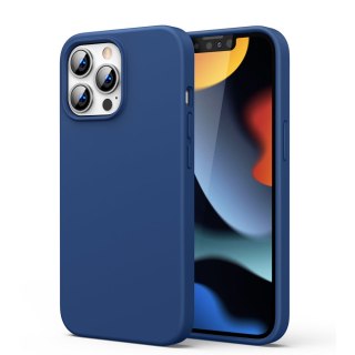 Gumowe elastyczne silikonowe etui pokrowiec iPhone 13 Pro niebieski