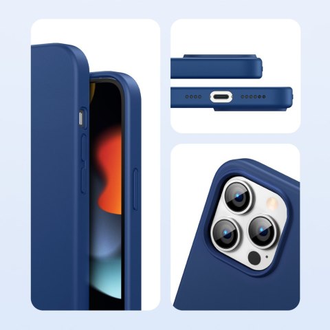 Gumowe elastyczne silikonowe etui pokrowiec iPhone 13 Pro niebieski