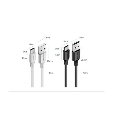 Kabel przewód USB - USB-C 2A 1m czarny