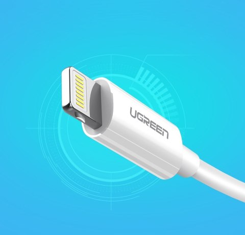 Kabel przewód do iPhone USB - Lightning MFI 1m 2.4A biały