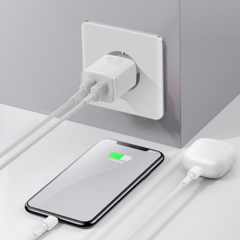 Mała ładowarka sieciowa Compact 2x USB 10.5W biały