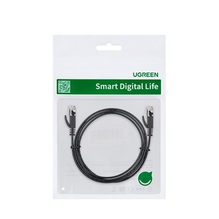 Płaski kabel sieciowy patchcord LAN RJ45 Ethernet Cat. 6 8m czarny