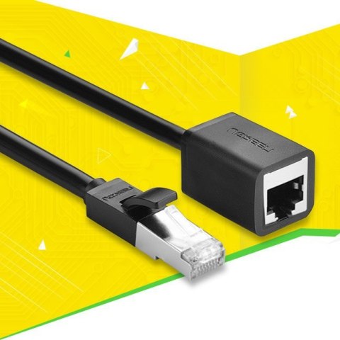Przedłużacz do kabla skrętki FTP Ethernet RJ45 Cat 6 1000 Mbps 2m czarny