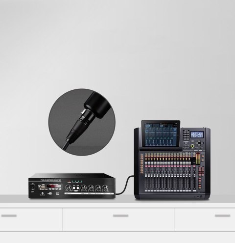 Przedłużacz kabla przewodu audio do mikrofonu XLR 2m czarny