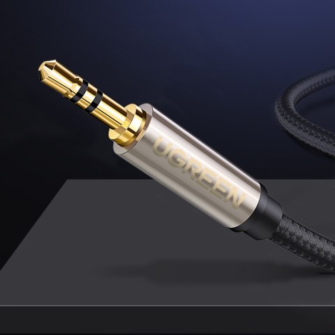 Kabel przewód przejściówka audio TRS mini jack 3.5mm - jack 6.35mm 1m szary