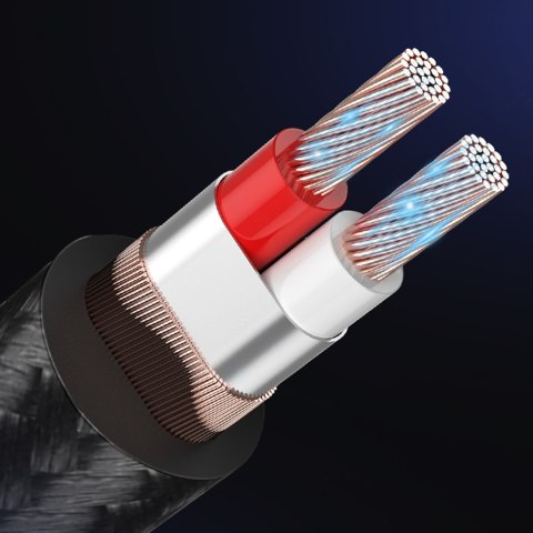Kabel przewód przejściówka audio TRS mini jack 3.5mm - jack 6.35mm 2m szary